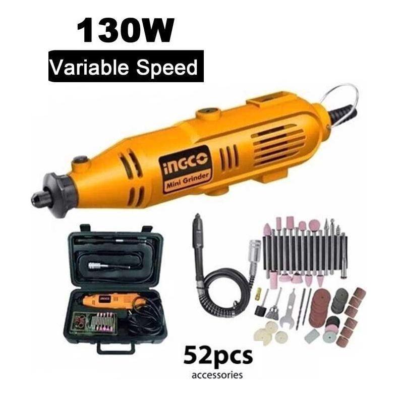 Ingco MG1309P Rotary Tool Kit with 52pcs Accessories 130W - KHM Megatools Corp. Ingco MG1309P Rotary Tool Kit with 52pcs Accessories 130W - KHM Megatools Corp.